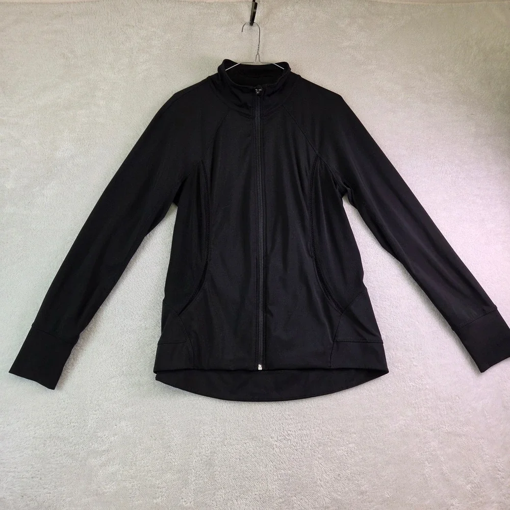Tangerine Womens Black Full Zip Mock Neck Athletic Jacket Large RN 83814